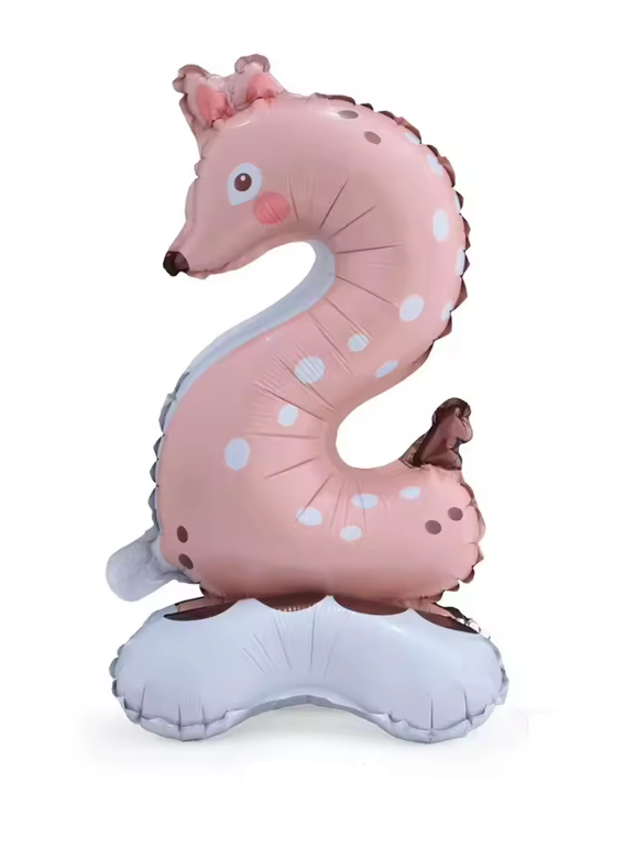 SELF STANDING 'NUMBER' FOIL DEFLATED BALLOON - Winterberries