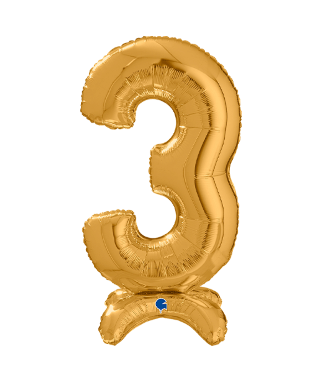 SELF STANDING 'NUMBER' FOIL DEFLATED BALLOON - Winterberries