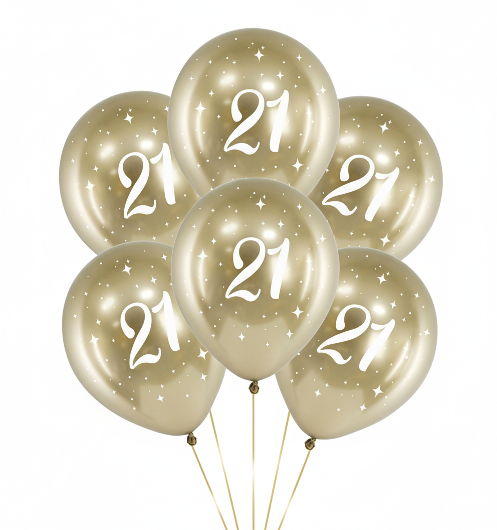 12" CHAMPAGNE GOLD AGE ASSORTED LATEX BALLOONS BOUQUET