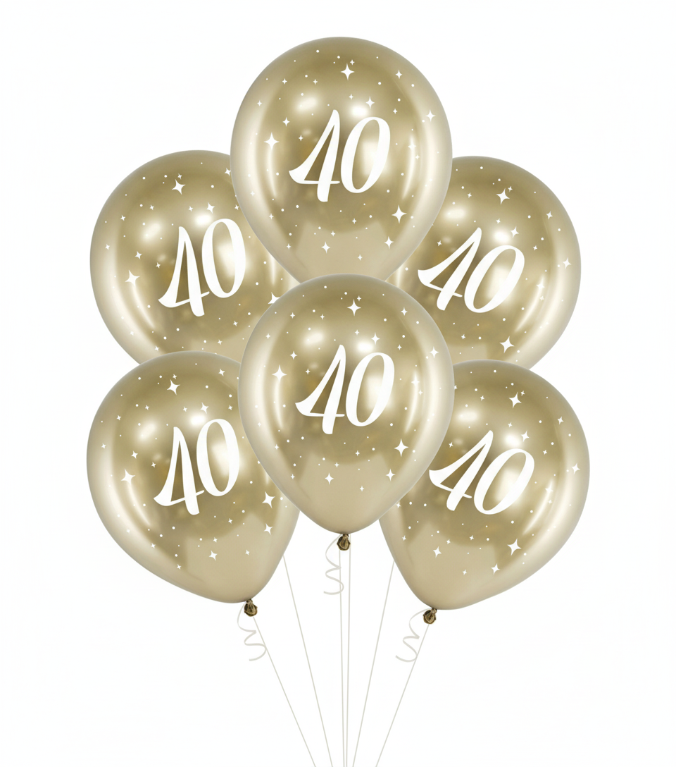 12" CHAMPAGNE GOLD AGE ASSORTED LATEX BALLOONS BOUQUET