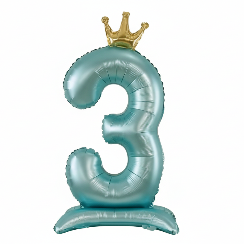 SELF STANDING 'NUMBER' FOIL DEFLATED BALLOON - Winterberries