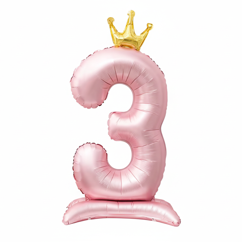 SELF STANDING 'NUMBER' FOIL DEFLATED BALLOON - Winterberries