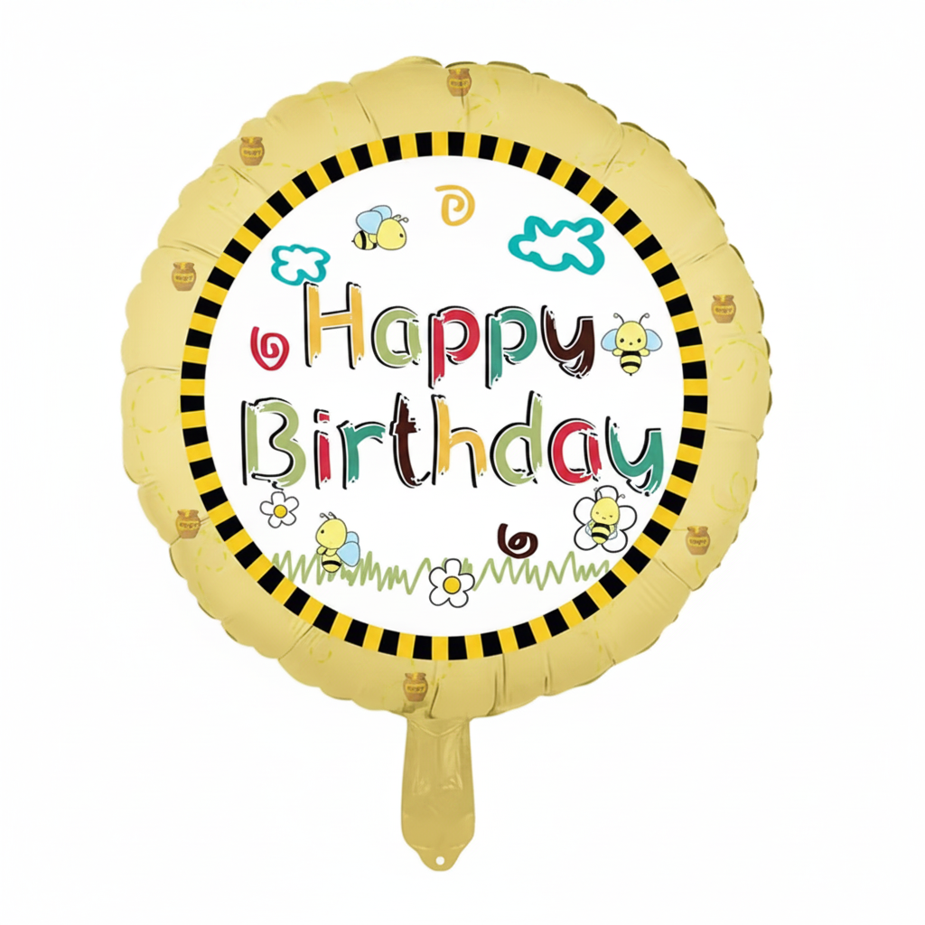18" 'HAPPY BIRTHDAY' ROUND FOIL DEFLATED BALLOON