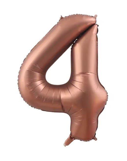 40" TOASTY BROWN NUMBER '4' DEFLATED FOIL BALLOON