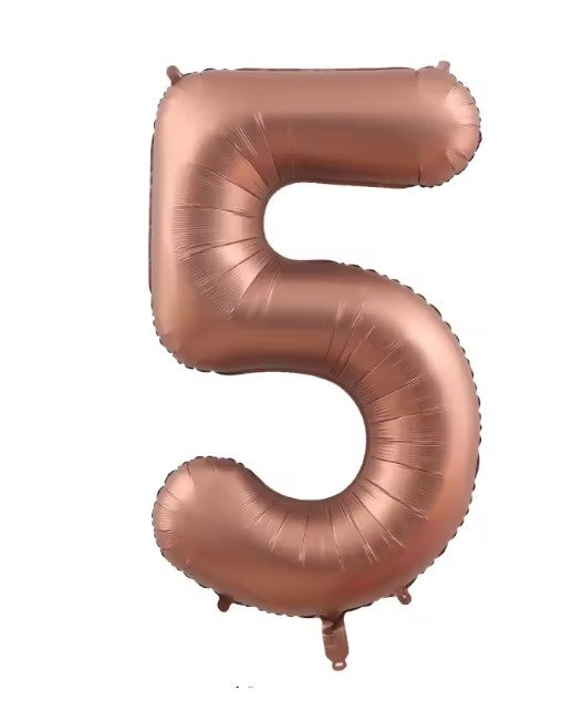 40" TOASTY BROWN NUMBER '5' DEFLATED FOIL BALLOON