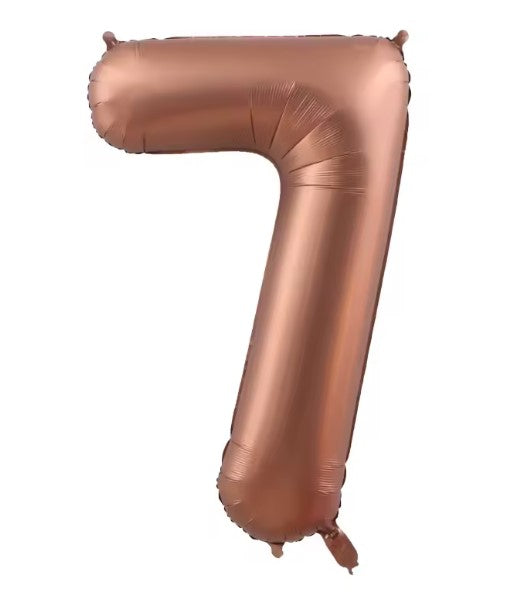 40" TOASTY BROWN NUMBER '7' DEFLATED FOIL BALLOON