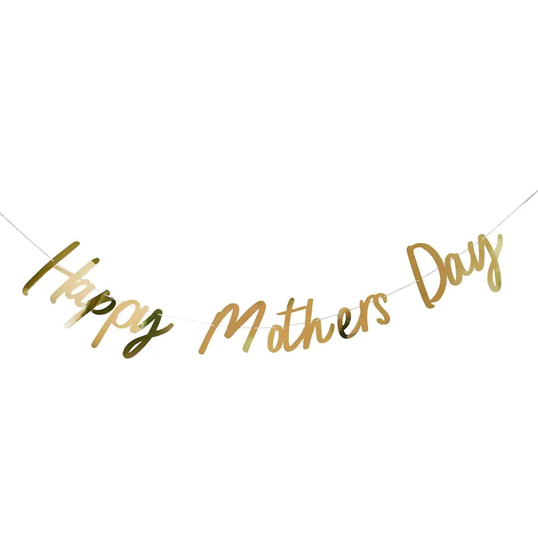 Gold 'Happy Mother'S' Day' Banner 2M - Winterberries