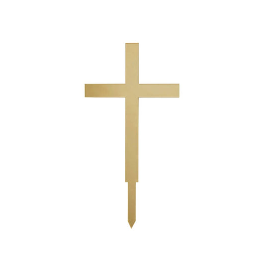 Gold Cross Acrylic Cake Topper - Winterberries