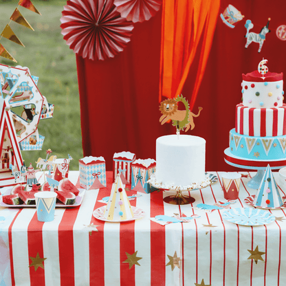 Partydeco Circus Party Paper Tablecloth - Stars and Stripes