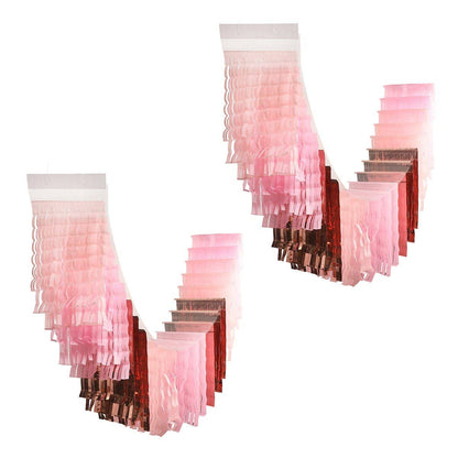 Pretty in Pink Fringe Canopy Banners (Set of 2)