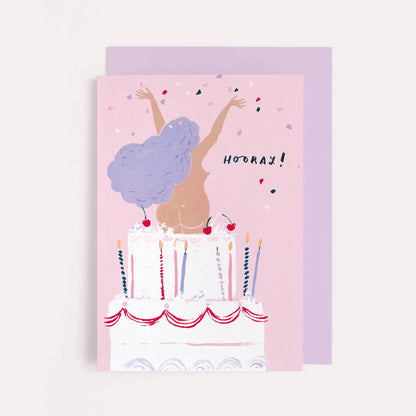 HOORAY BIRTHDAY CAKE CARD