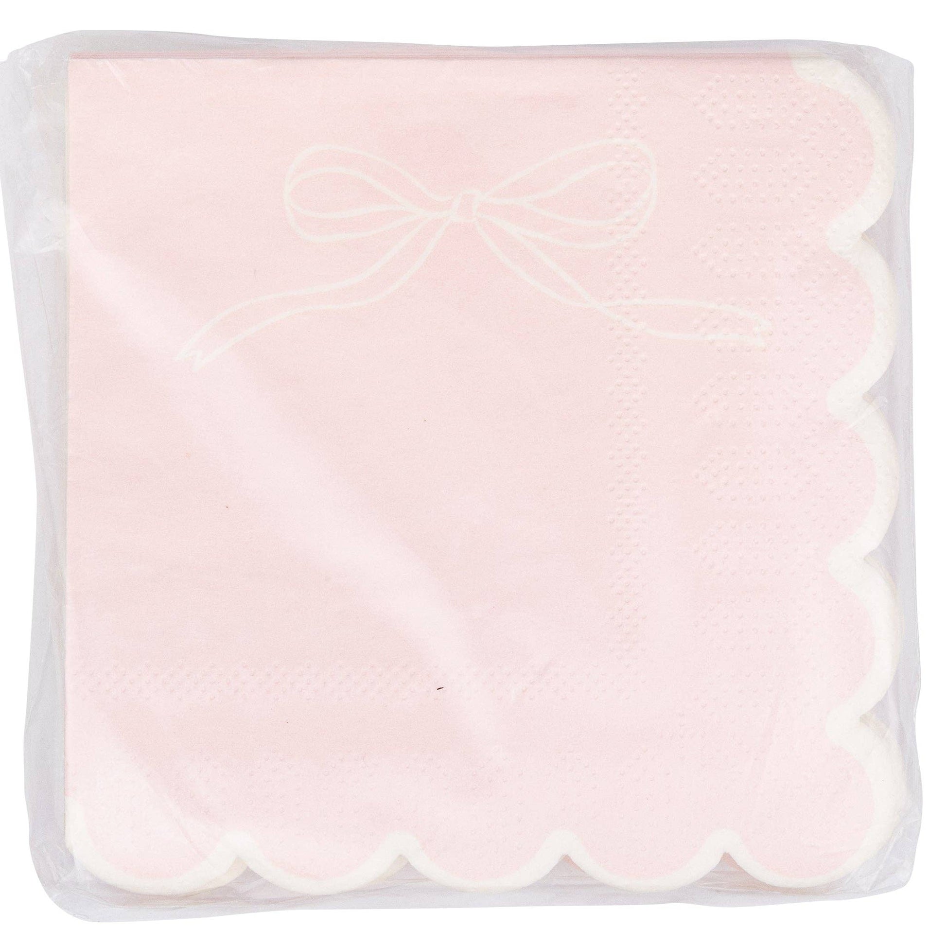 PLNP1736 - Pink Dainty Bows Cocktail Napkin - Winterberries