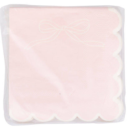 PLNP1736 - Pink Dainty Bows Cocktail Napkin - Winterberries
