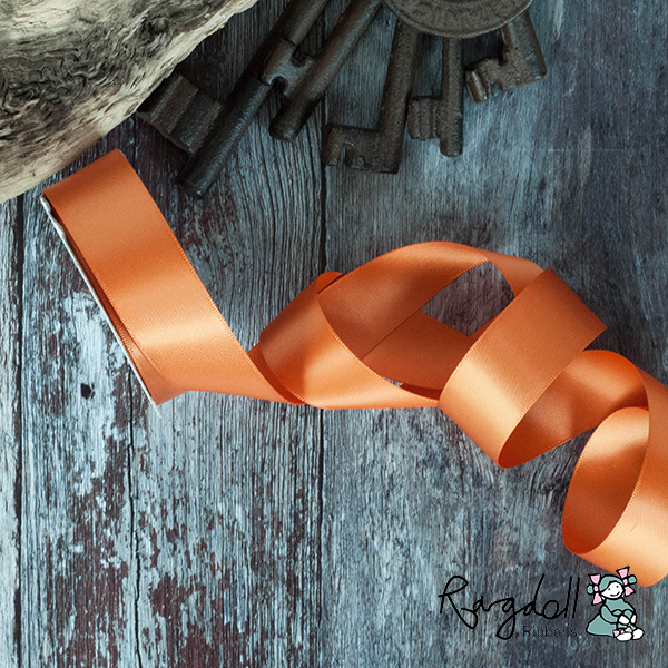 25mm Ginger Satin Ribbon - 10 Metre Roll - Winterberries
