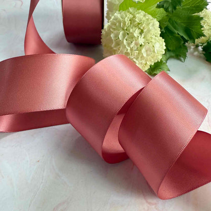 Cinnamon Blush Satin Ribbon in various width rolls - Winterberries