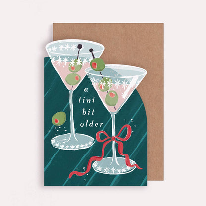 TINI BIT OLDER MARTINI BIRTHDAY CARD - Winterberries