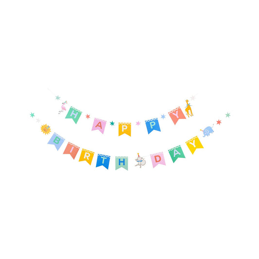 PLAML02 - Animal Party Happy Birthday Banner - Winterberries