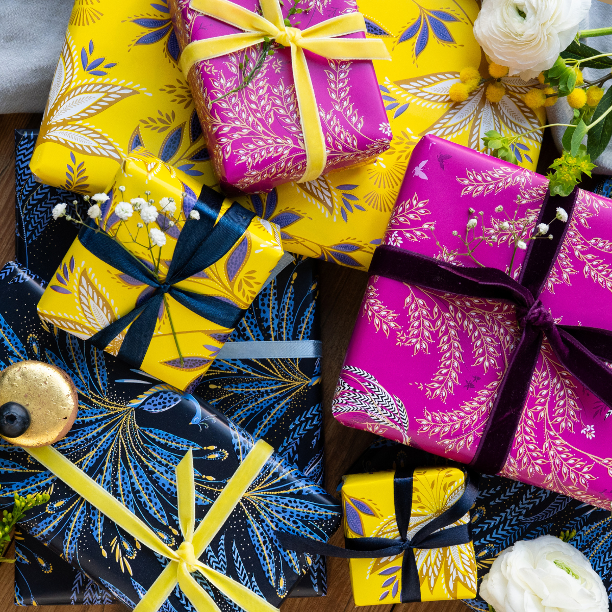 Indigo Bird Roll Wrapping Paper 3m