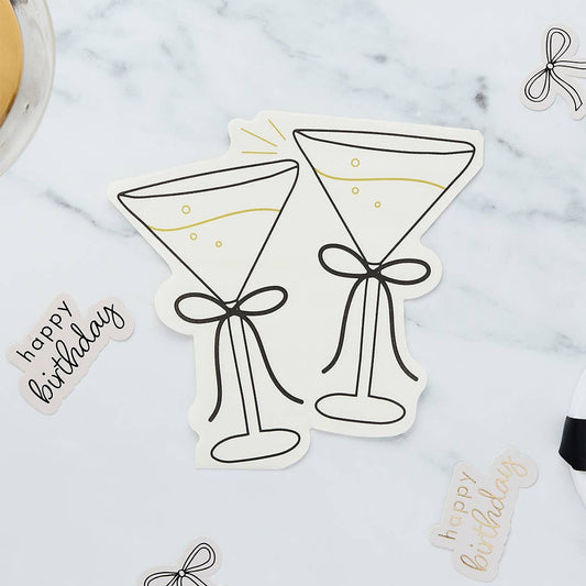 X16 COCKTAIL SHAPED PAPER NAPKINS