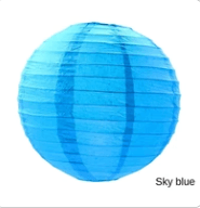8" Sky Blue Lantern - Winterberries