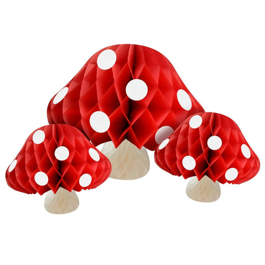 12" Mushroom Honeycomb Ball - Winterberries