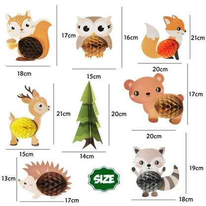 x7 Woodland Honeycomb Ornaments - Winterberries