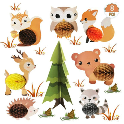 x7 Woodland Honeycomb Ornaments - Winterberries