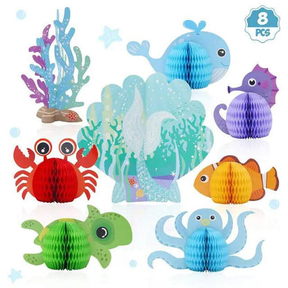 x8 Ocean Honeycomb Ornaments - Winterberries