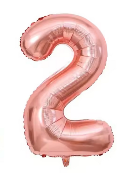 40" CHAMPAGNE ROSÉ NUMBER '2' DEFLATED FOIL BALLOON - Winterberries