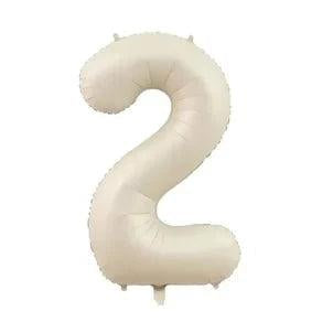 40" CREAM NUMBER '2' DEFLATED FOIL BALLOON - Winterberries