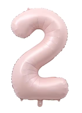 40" PASTEL PINK NUMBER '2' DEFLATED FOIL BALLOON - Winterberries