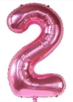 40" ROSY PINK NUMBER '2' DEFLATED FOIL BALLOON - Winterberries