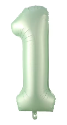 40" SAGE NUMBER '1' DEFLATED FOIL BALLOON - Winterberries