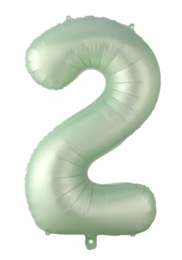40" SAGE NUMBER '2' DEFLATED FOIL BALLOON - Winterberries