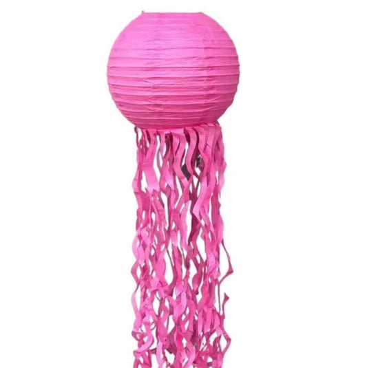 10" Rose Red Jellyfish Lantern - Winterberries