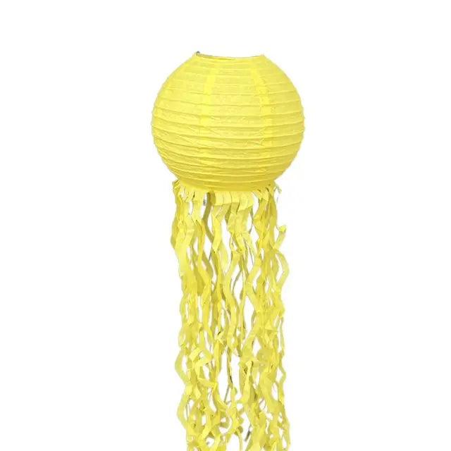 10" Yellow Jellyfish Lantern - Winterberries