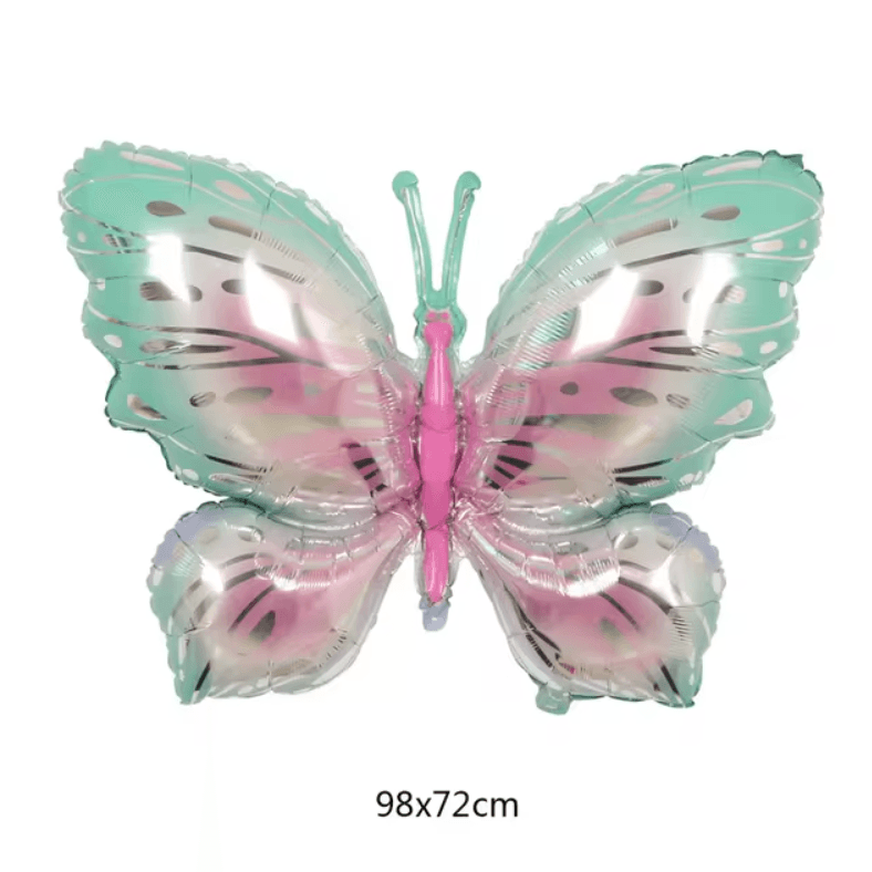 29" Mint/Pink Butterfly Foil Balloon - Winterberries
