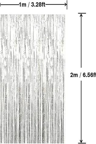 2m Silver Foil Fringe§ Tassels - Winterberries