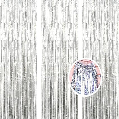2m Silver Foil Fringe§ Tassels - Winterberries