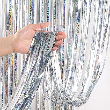 2m Silver Foil Fringe§ Tassels - Winterberries