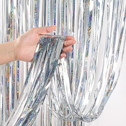 2m Silver Foil Fringe§ Tassels - Winterberries