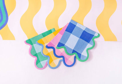 X20 COLOURWAVE GINGHAM PAPER NAPKNS (5 COLOURS)