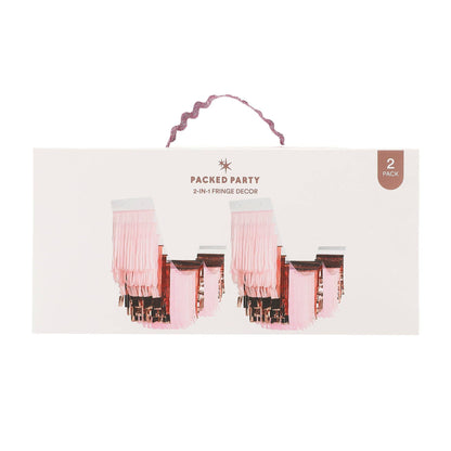 Pretty in Pink Fringe Canopy Banners (Set of 2)