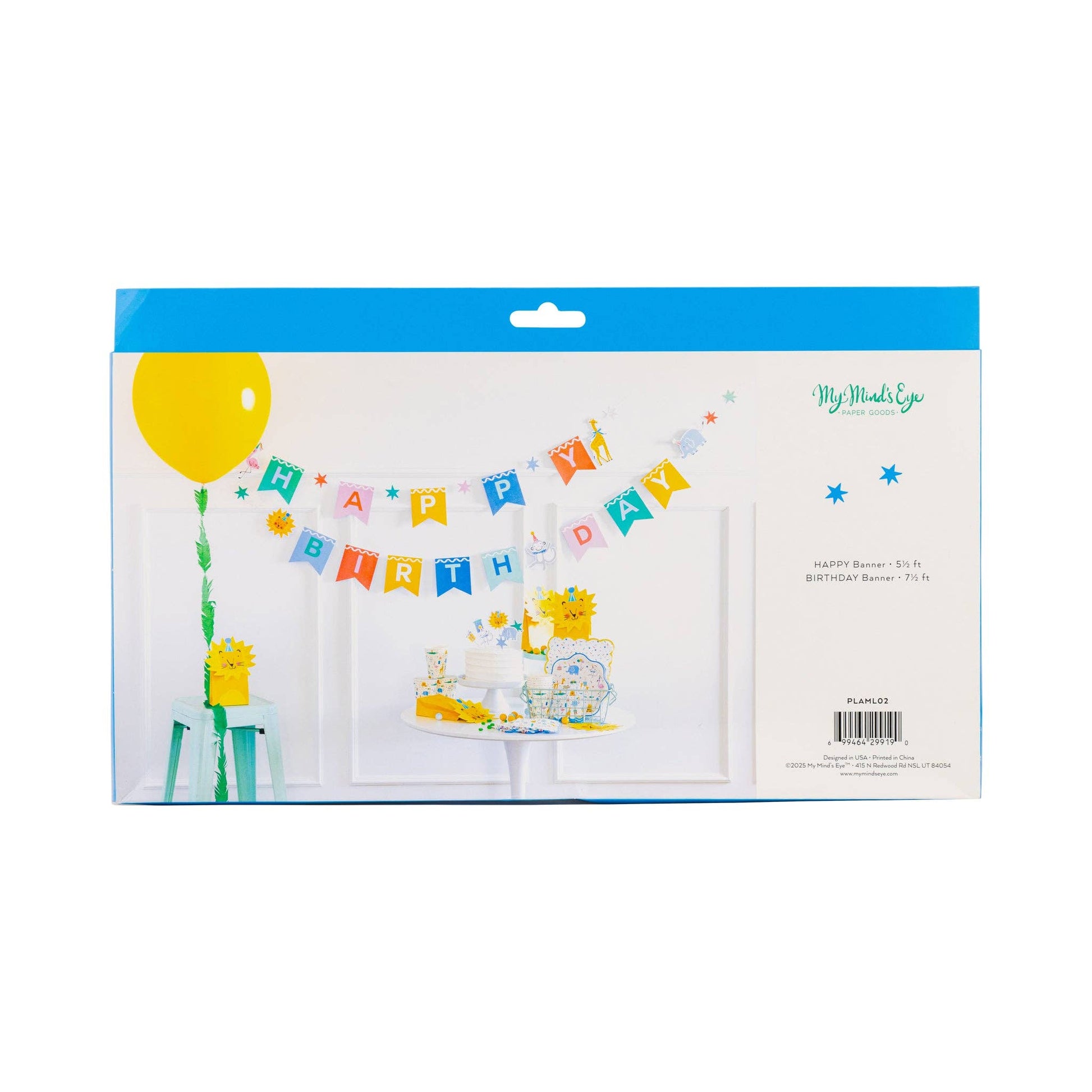 PLAML02 - Animal Party Happy Birthday Banner - Winterberries