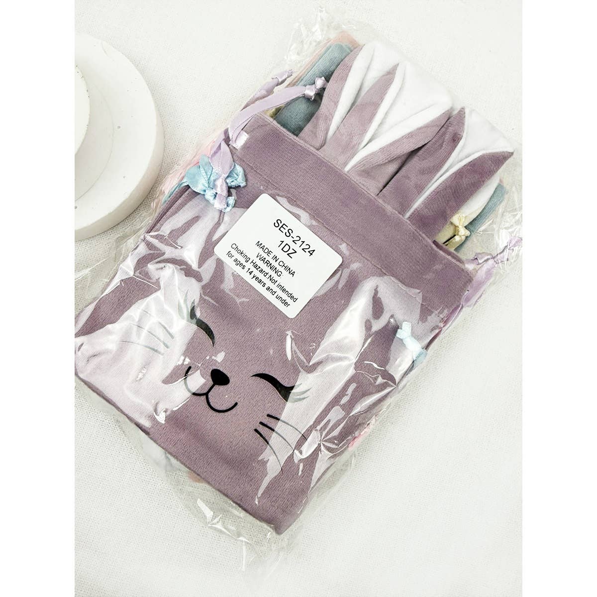 EASTER BUNNY EAR VELVET GIFT BAG