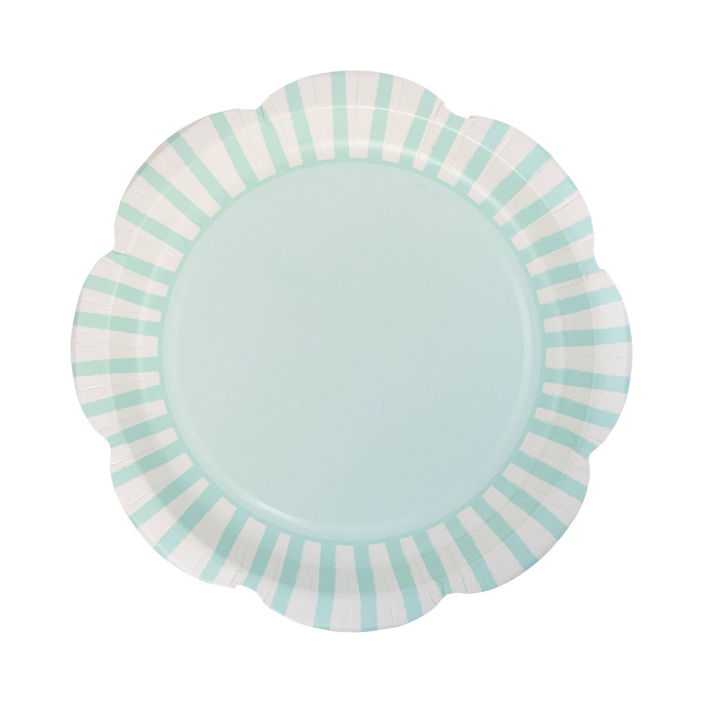 PAR1123 - Aqua Striped Scallops 9" Plate - Winterberries