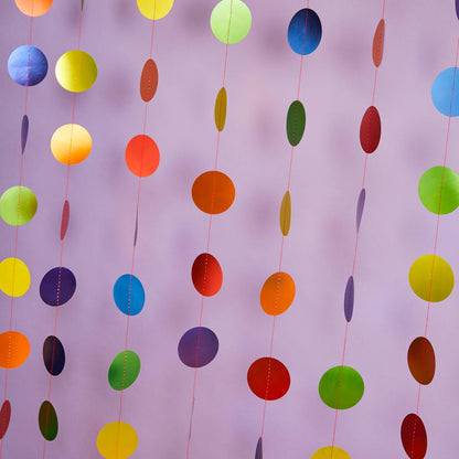 RAINBOW CIRCLES GARLAND BACKDROP