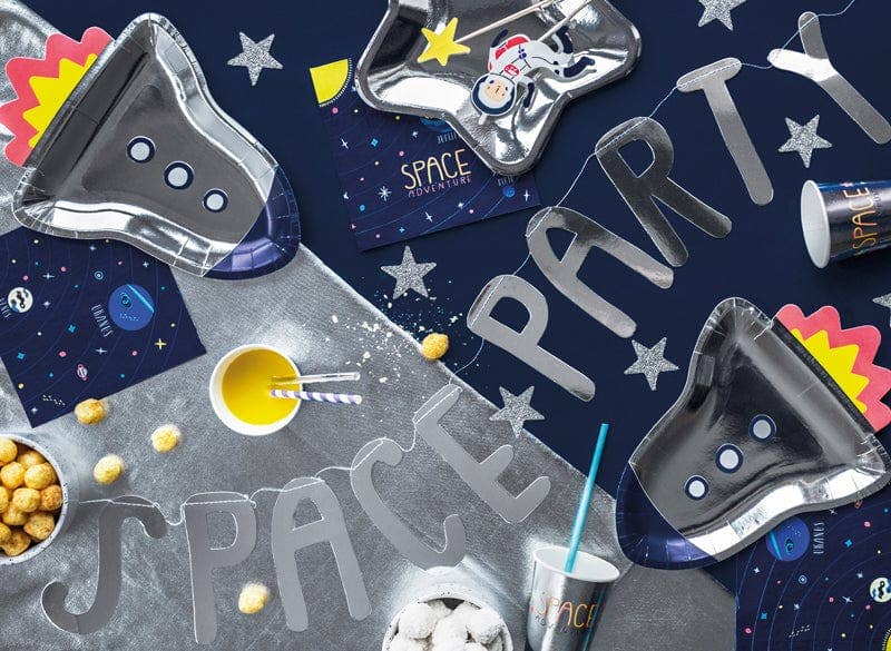 Partydeco Space Party Rocket Paper Plates x 6