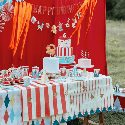Partydeco Circus Party Paper Tablecloth - Stars and Stripes