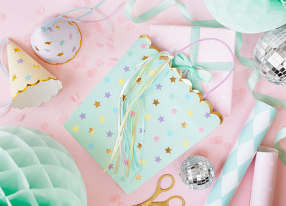 Partydeco Pastel and Star Luxury Party Hats x 6